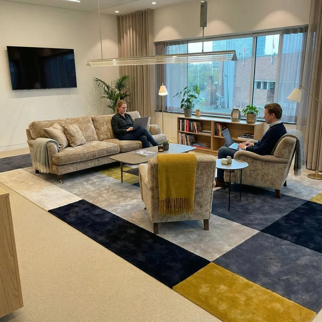 Geprint effen tapijt in unikleur dat rust, klasse en comfortabel loopgevoel combineert – extra foto 1